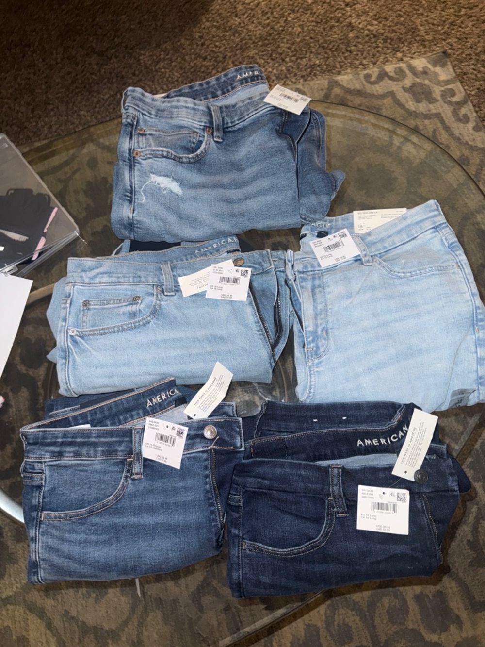 American Eagle Outfitters Skinny Jeans - Light to Dark Blue Denim Assortment